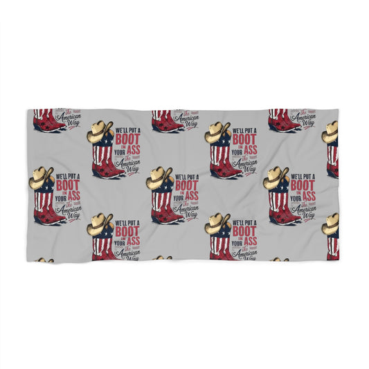American Cowboy Boot Graphic Beach Towel