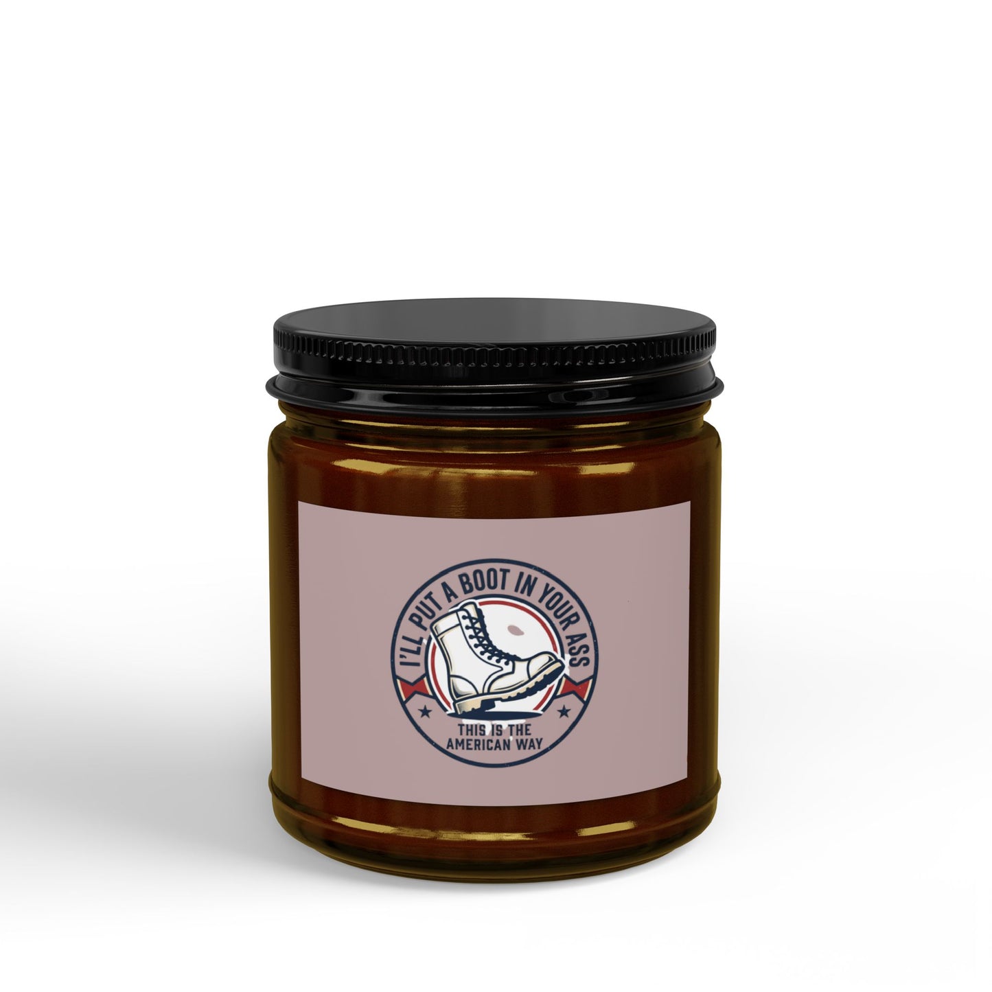 Soy Jar Candle — "Kick a Boot in Your Face" Vintage Americana Scented Candle (4oz & 9oz)