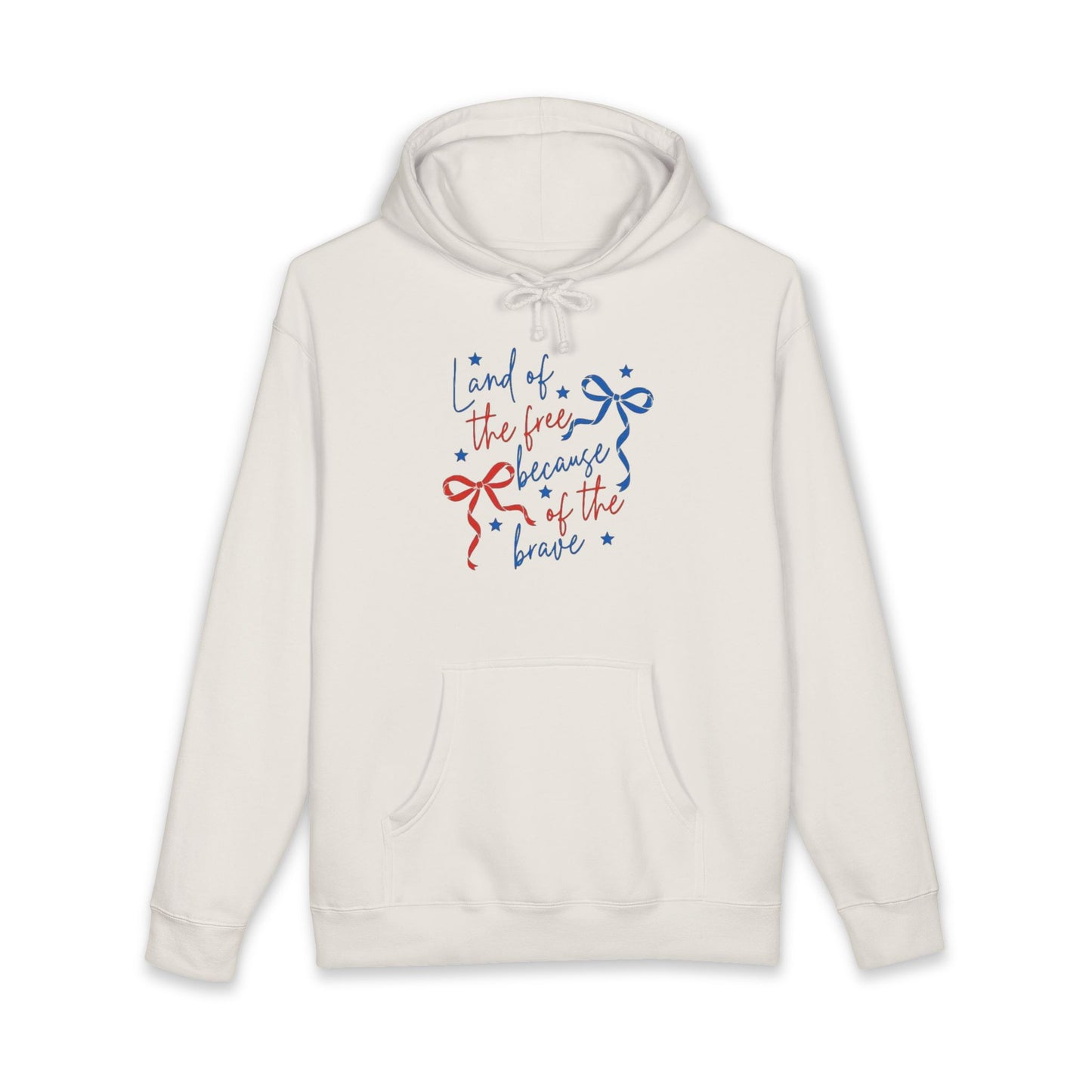 Hoodie — "Land of the Free Because of the Brave" Patriotic Ribbon Pullover