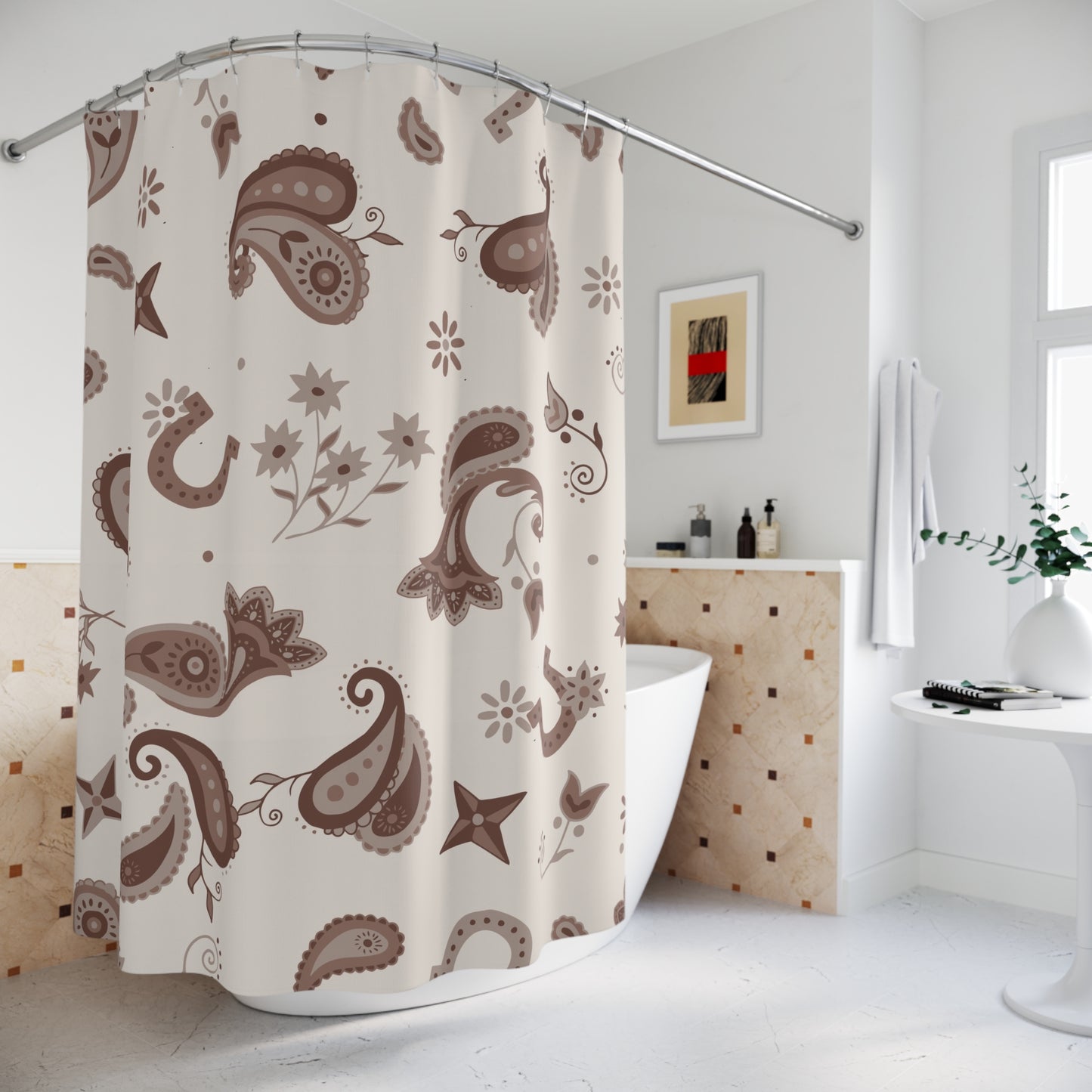 Brown Western Paisley Bathroom Decor