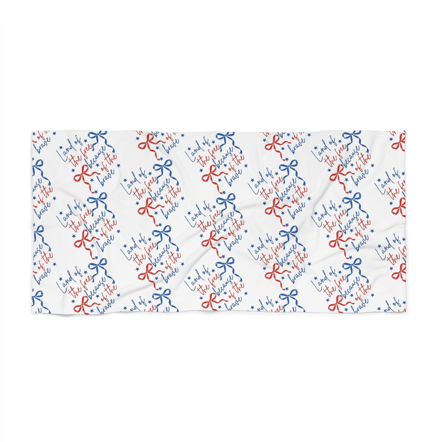 Nautical Red & Blue Pattern Beach Towel