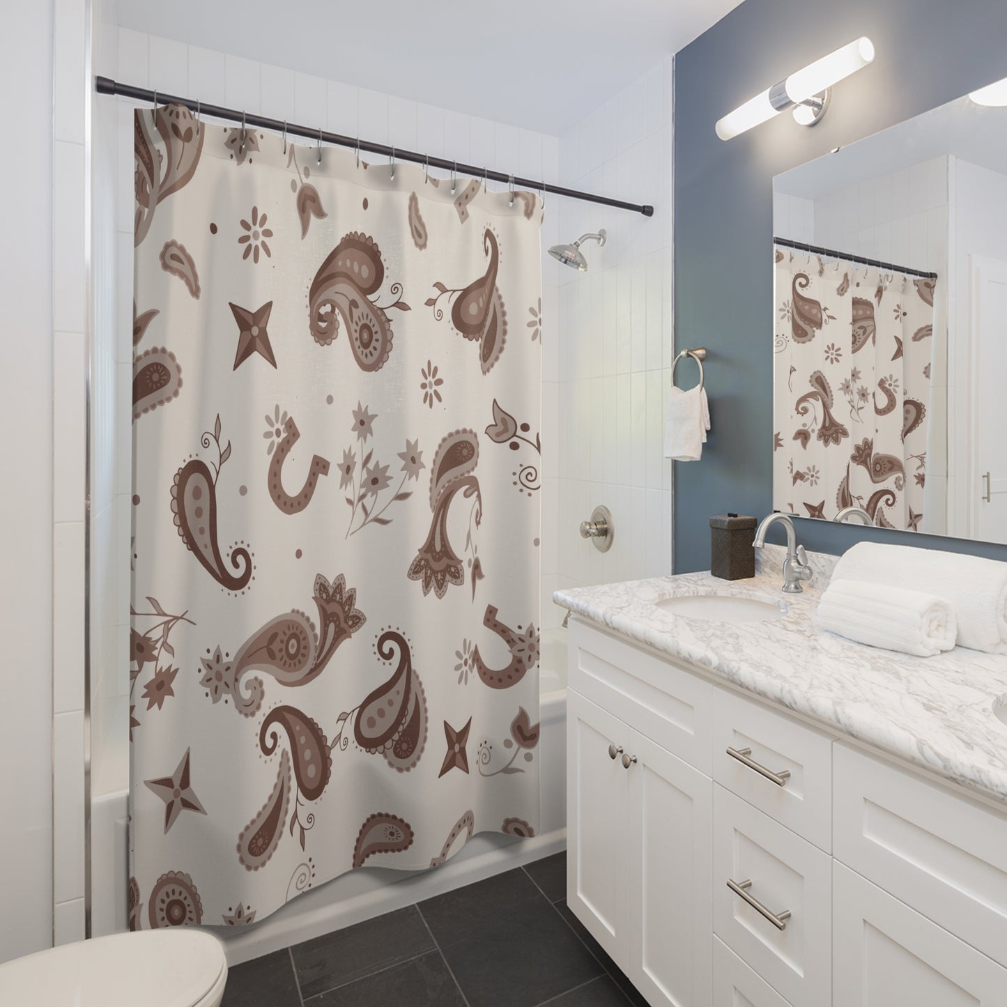 Brown Western Paisley Bathroom Decor