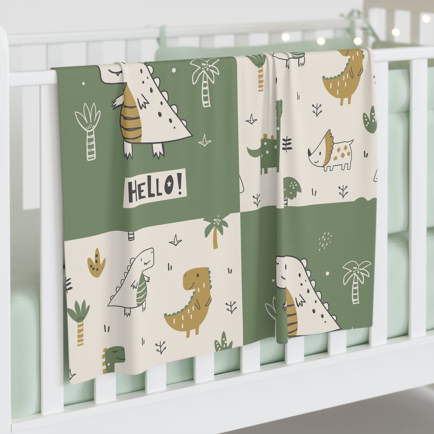 Hello Dino Baby Swaddle Blanket for Newborns