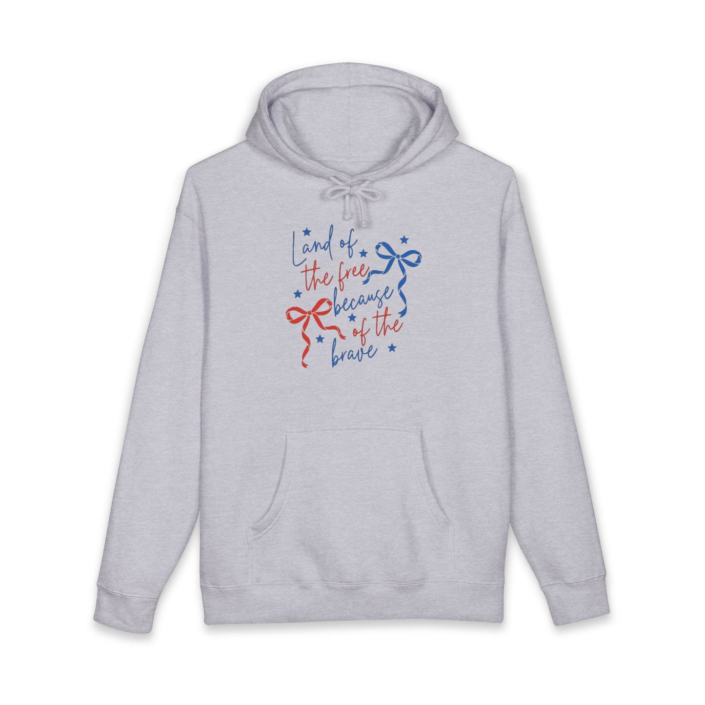 Hoodie — "Land of the Free Because of the Brave" Patriotic Ribbon Pullover