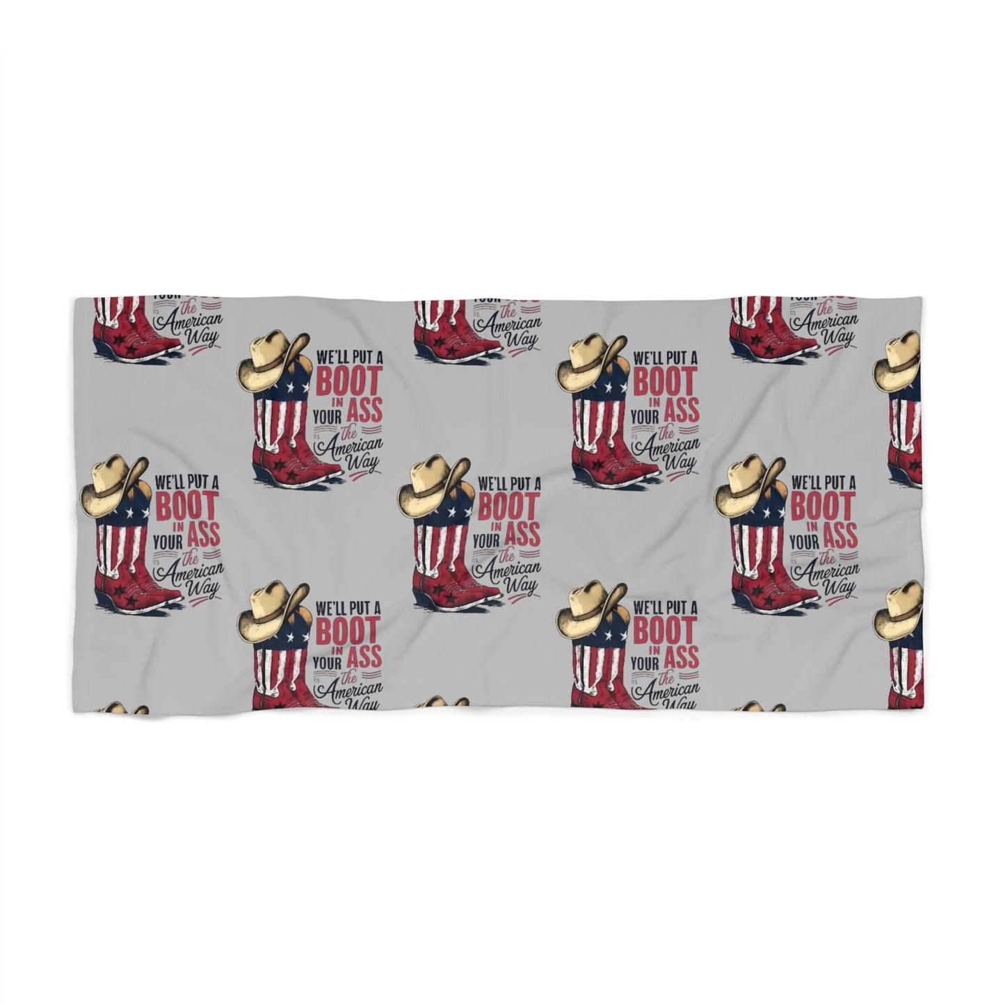 American Cowboy Boot Graphic Beach Towel