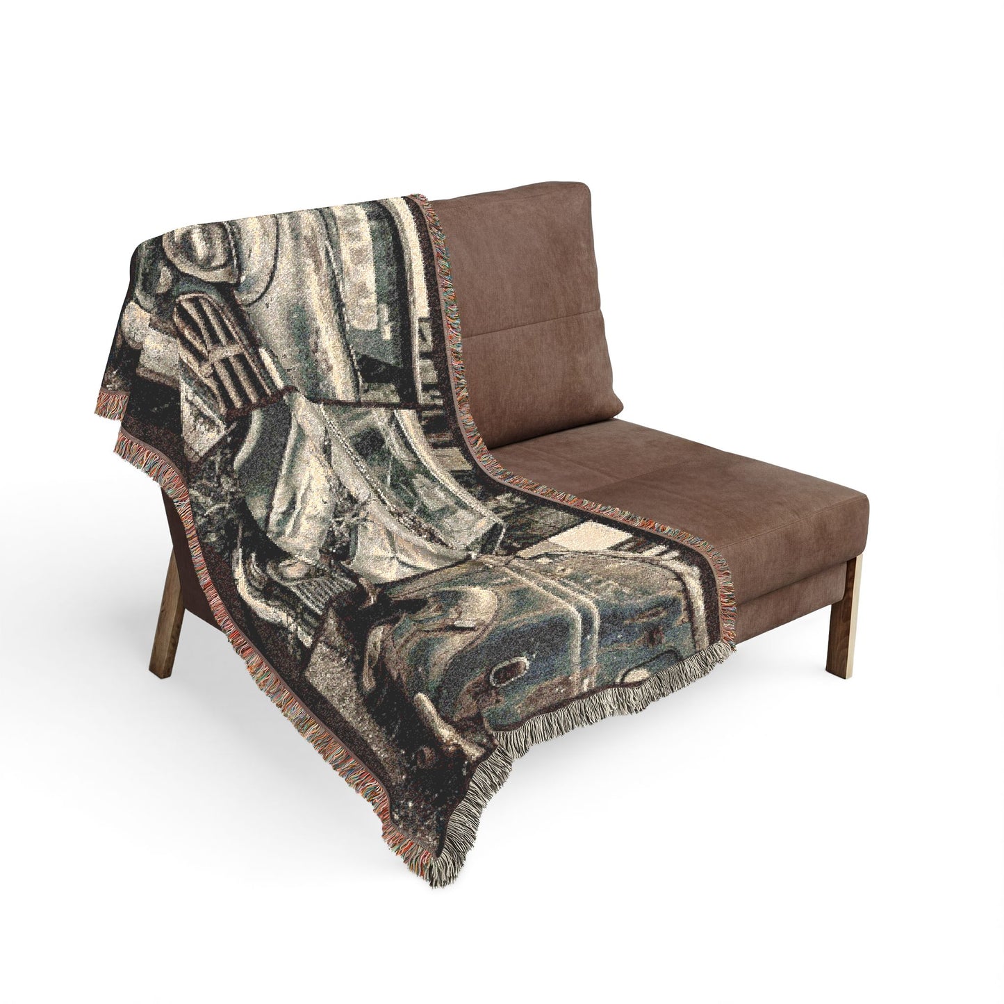 Vintage Trucks Woven Blanket — Retro Antique Pickup Throw for Car Lovers