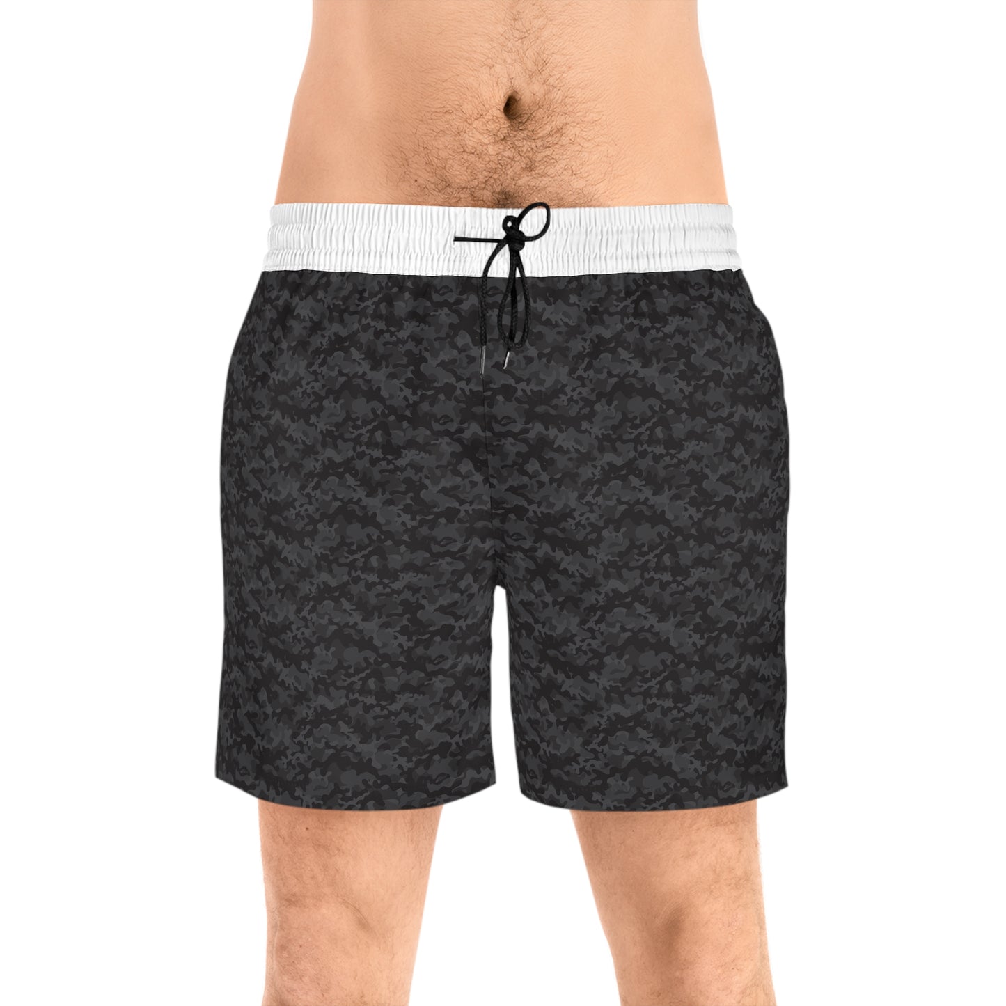 Men's Black Camo Swim Trunks