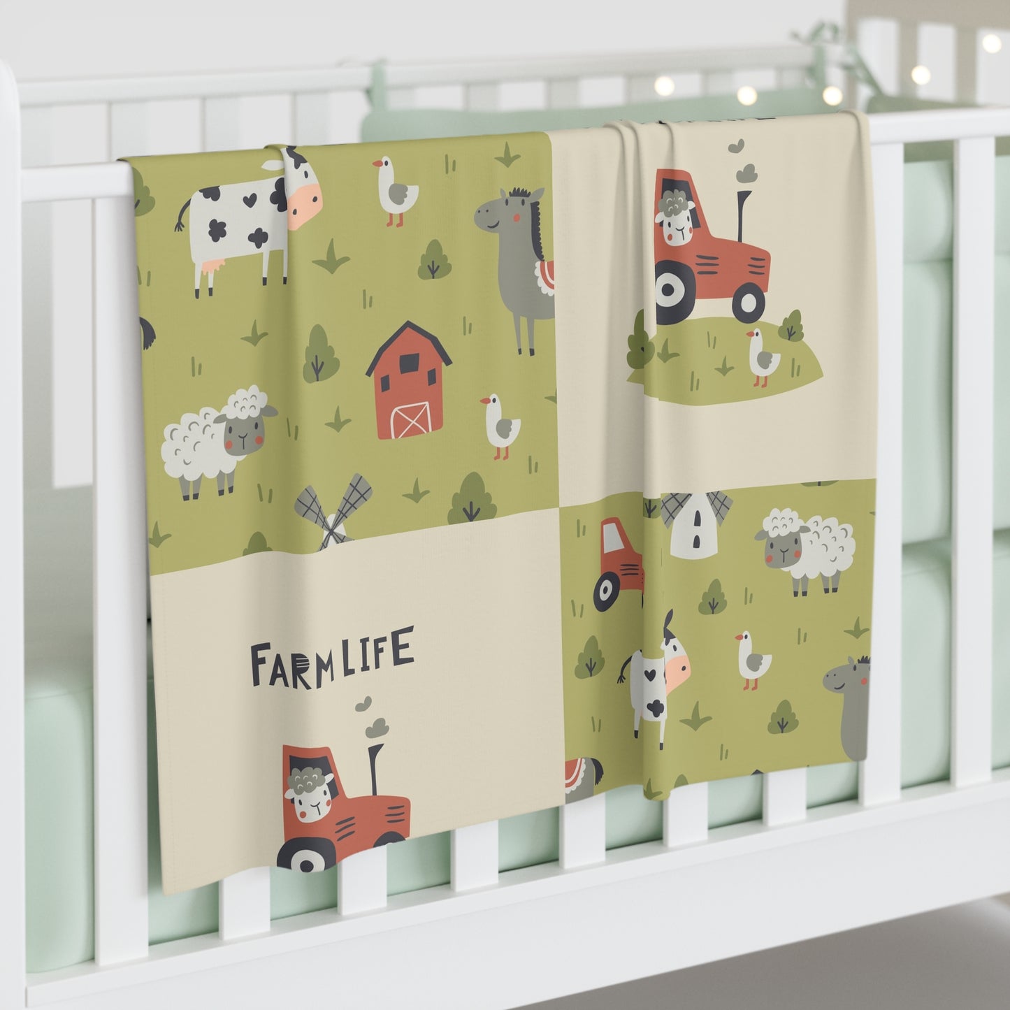 Farm Life Baby Swaddle Blanket