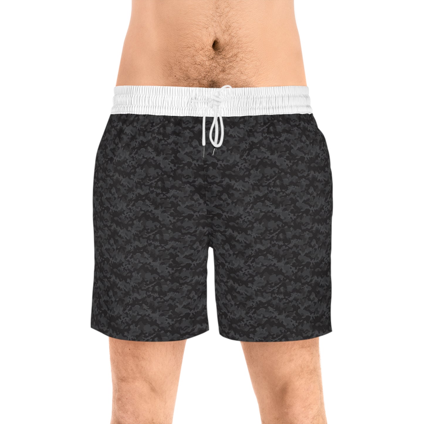 Men's Black Camo Swim Trunks