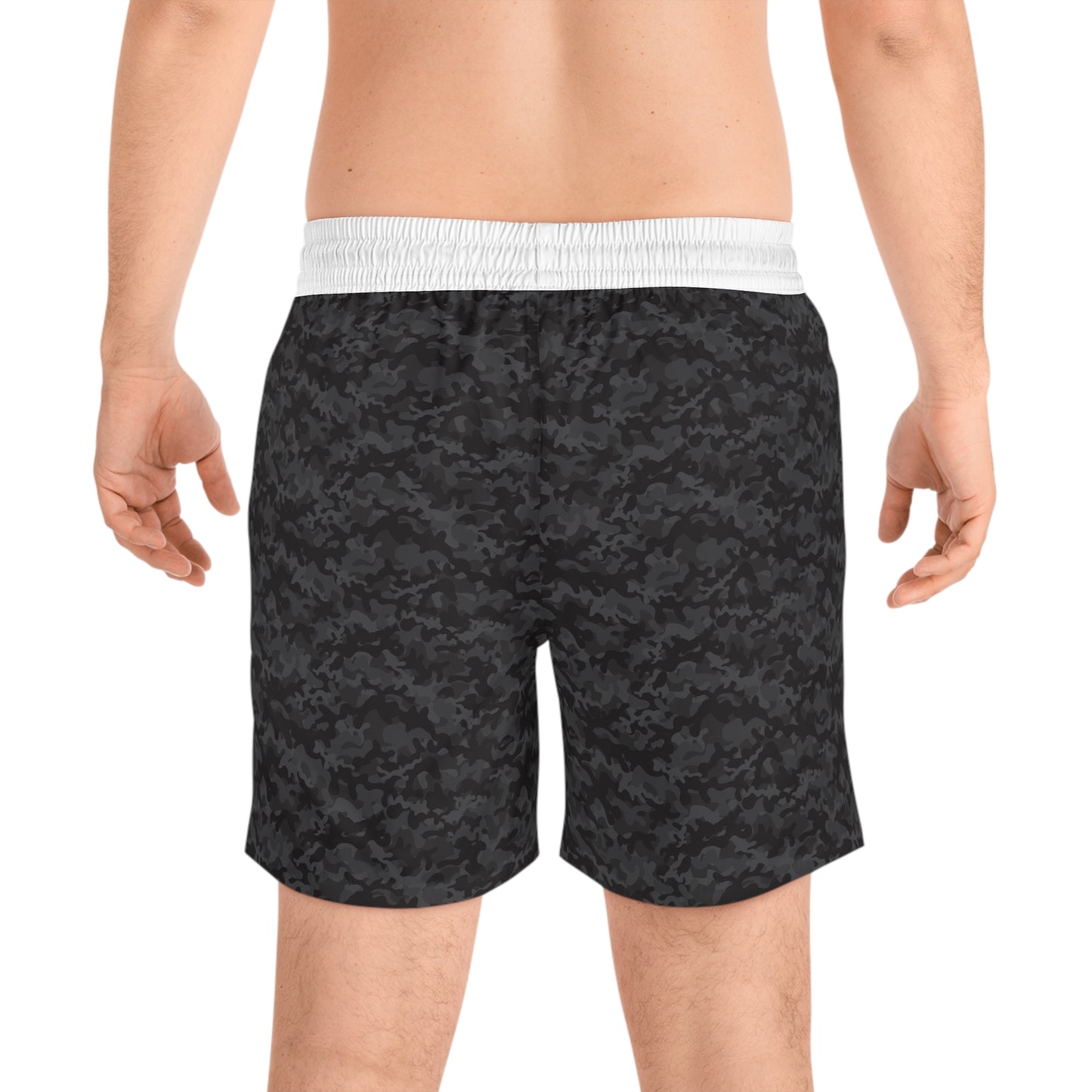 Men's Black Camo Swim Trunks