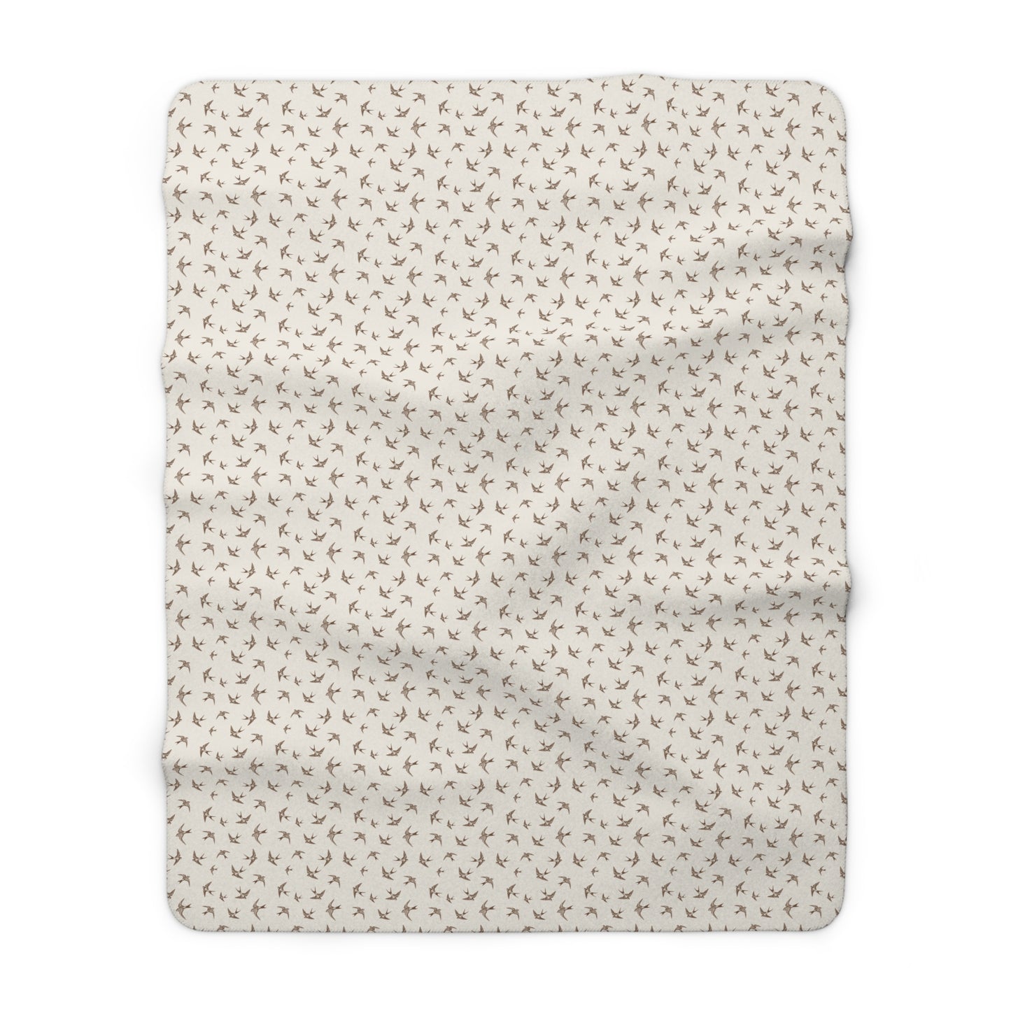 Sherpa Blanket Neutral Bird Print Fleece Throw